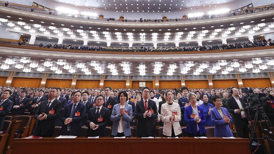 3月4日，中國人民政治協(xié)商會議第十四屆全國委員會第二次會議在北京人民大會堂開幕。新華社記者 邢廣利 攝