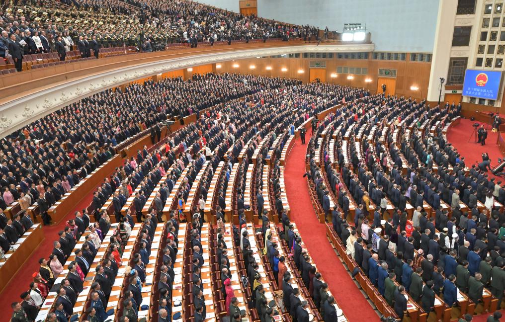 3月5日，第十四屆全國人民代表大會第二次會議在北京人民大會堂開幕。新華社記者 才揚 攝