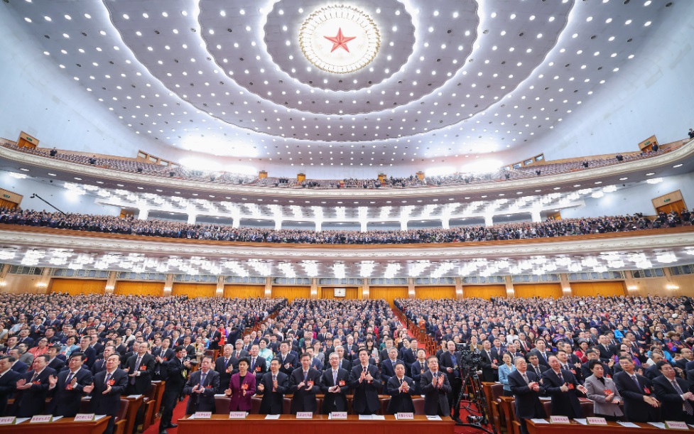 3月8日，十四屆全國人大二次會議在北京人民大會堂舉行第二次全體會議。新華社記者 丁海濤 攝